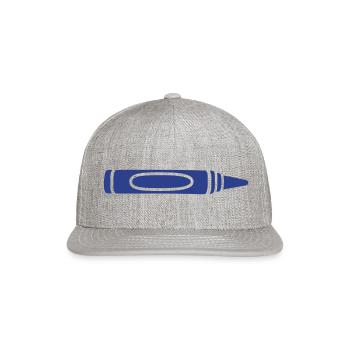 Blue wax crayon cool - Snapback Baseball Cap - heather gray - Front