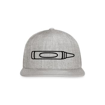 contour wax crayon cool - Snapback Baseball Cap - heather gray - Front