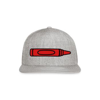 Red wax crayon cool - Snapback Baseball Cap - heather gray - Front