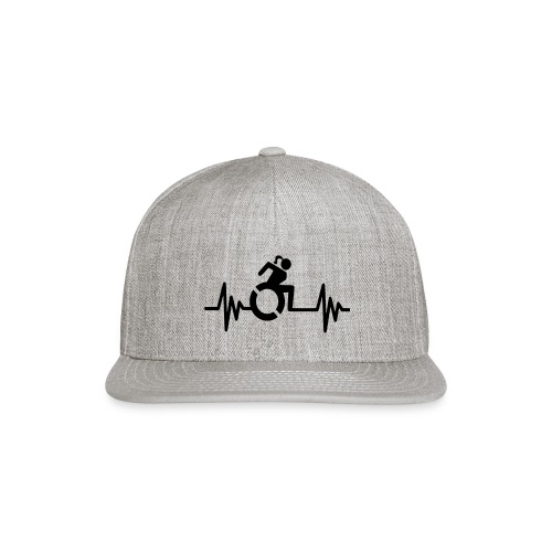 Wheelchair girl with a heartbeat. frequency # - Snapback Baseball Cap