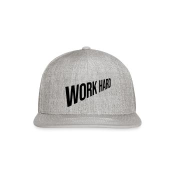 Design work hard - Snapback Baseball Cap - heather gray - Front