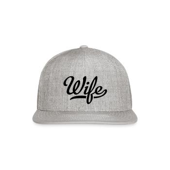 Wife - Snapback Baseball Cap - heather gray - Front