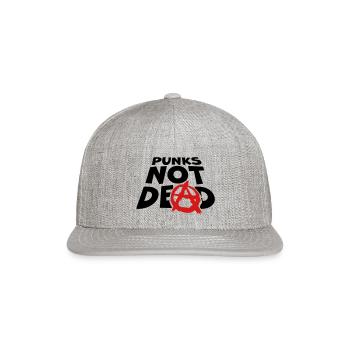 punks not dead quote - Snapback Baseball Cap - heather gray - Front