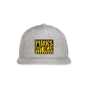 punks not dead quote - Snapback Baseball Cap - heather gray - Front