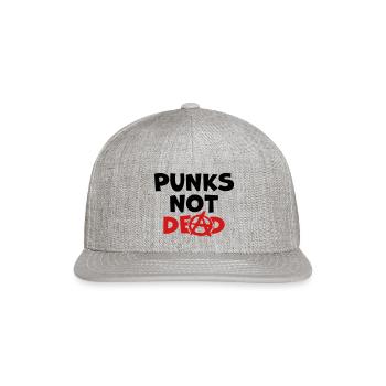 Quote punks not dead - Snapback Baseball Cap - heather gray - Front