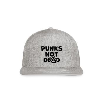 Punks not dead quote - Snapback Baseball Cap - heather gray - Front