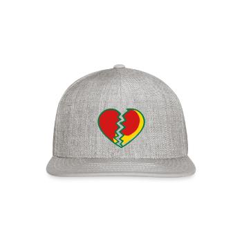 Broken Heart Vector Design 3 Colors - Snapback Baseball Cap - heather gray - Front