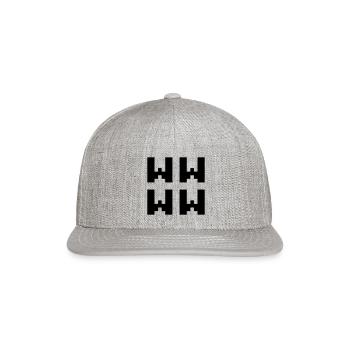 WWWW | LOL Japanese Internet Slang - Snapback Baseball Cap - heather gray - Front