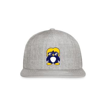 Penguin Lady Hair Woman Female Girl Sunglasses DJ - Snapback Baseball Cap - heather gray - Front