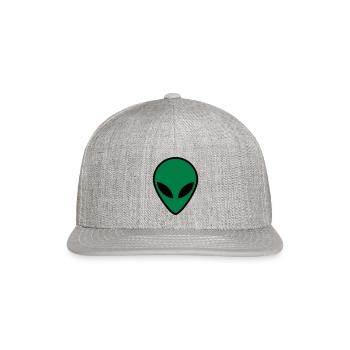 Alien Face - Snapback Baseball Cap - heather gray - Front