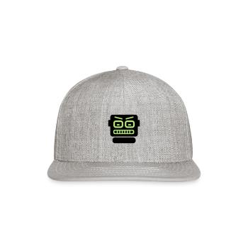 robot computer head - Snapback Baseball Cap - heather gray - Front