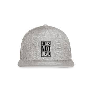 punks not dead quote - Snapback Baseball Cap - heather gray - Front