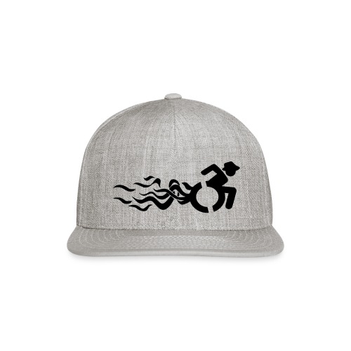 Wheelchair user with flames, disability - Snapback Baseball Cap