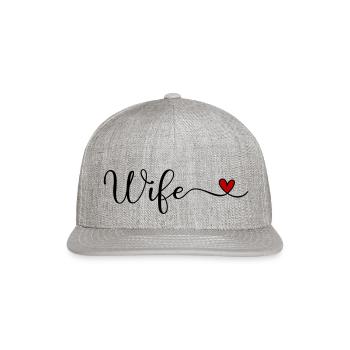 wife - Snapback Baseball Cap - heather gray - Front