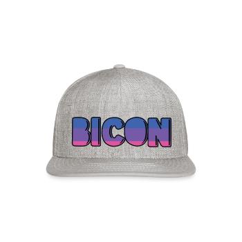 Bi Icon Bicon LGBT Bi Pride - Snapback Baseball Cap - heather gray - Front