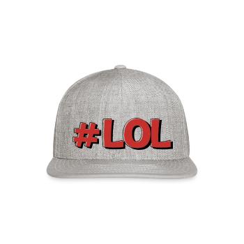 LOL blue - Snapback Baseball Cap - heather gray - Front