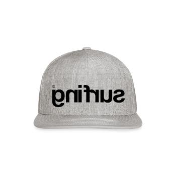 Surfing Backwards In A Black Font - Snapback Baseball Cap - heather gray - Front
