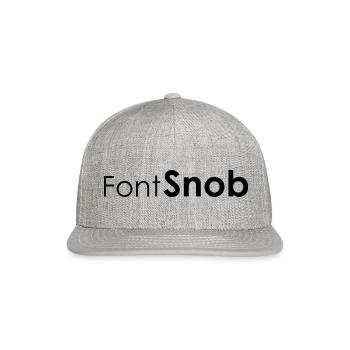 Font Snob - Snapback Baseball Cap - heather gray - Front
