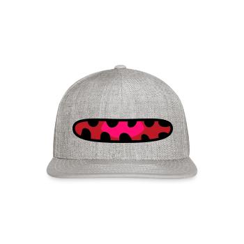 Scary mouth - Snapback Baseball Cap - heather gray - Front