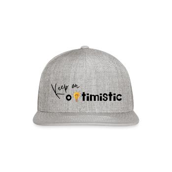 Keep On optimistic red - Snapback Baseball Cap - heather gray - Front