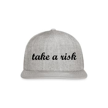 take a risk - Snapback Baseball Cap - heather gray - Front