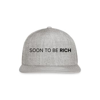 SOON TO BE RICH - Snapback Baseball Cap - heather gray - Front