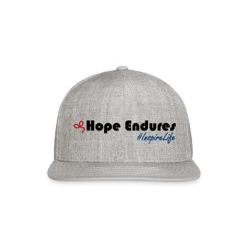 Hope Endures - Snapback Baseball Cap - heather gray - Front