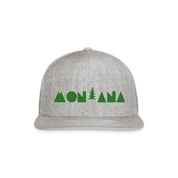 Montana Pine Tree - Snapback Baseball Cap - heather gray - Front