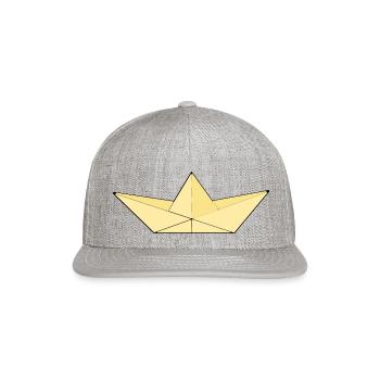 Paper boat - Snapback Baseball Cap - heather gray - Front