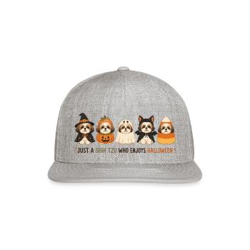 Halloween Shih Tzu Crew - Snapback Baseball Cap - heather gray - Front