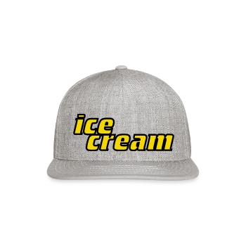 Ice Cream - Snapback Baseball Cap - heather gray - Front