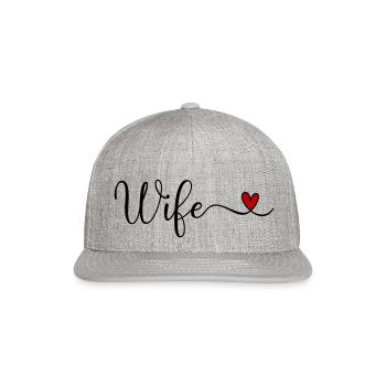 wife - Snapback Baseball Cap - heather gray - Front