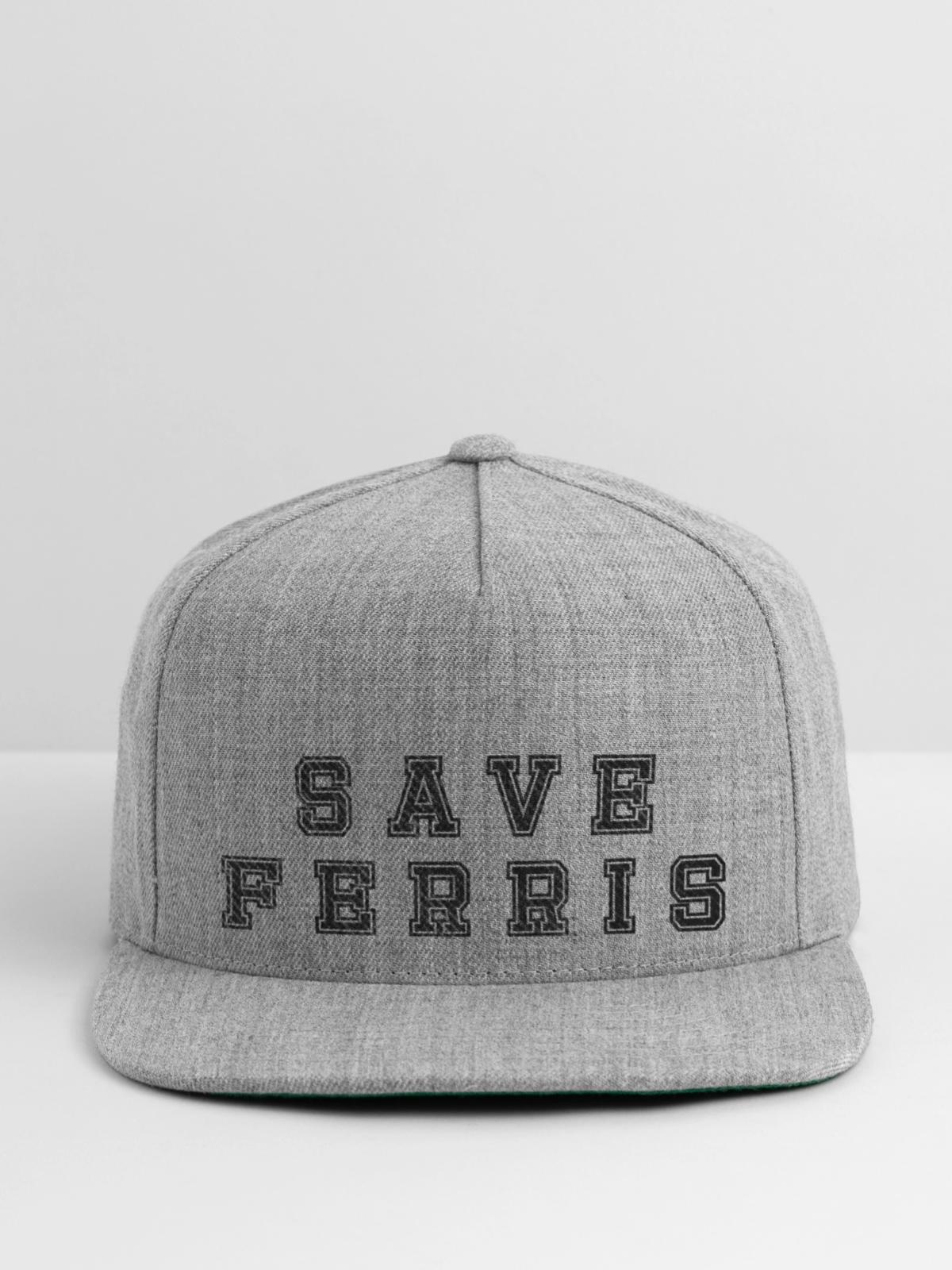 SAVE FERRIS funny - Snapback Baseball Cap - heather gray - Front