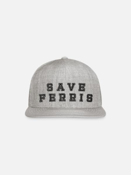 SAVE FERRIS funny - Snapback Baseball Cap - heather gray