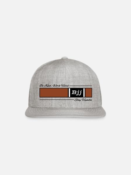 Jiu Jitsu Brown Belt Be Kind Work Hard Stay Humble - Snapback Baseball Cap - heather gray