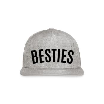 Besties - Snapback Baseball Cap - heather gray - Front