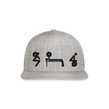 Squat Bench Deadlift inverted - Snapback Baseball Cap - heather gray - Front