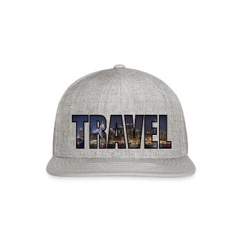 TRAVEL - Snapback Baseball Cap - heather gray - Front