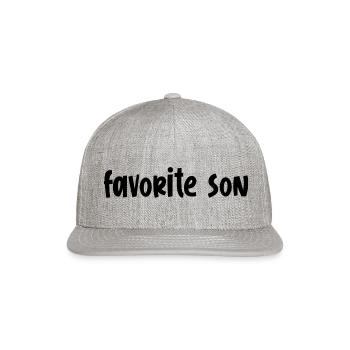 favorite son - Snapback Baseball Cap - heather gray - Front