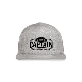 Captain Awesome Dad Saying Quote Father`s Day - Snapback Baseball Cap - heather gray - Front
