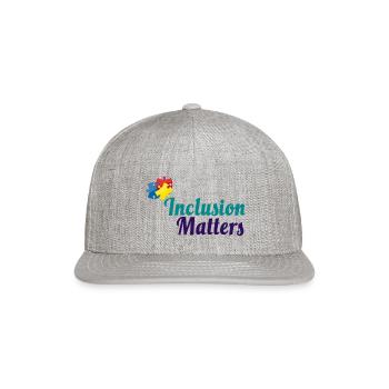 Inclusion Matters Puzzle - Snapback Baseball Cap - heather gray - Front