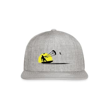 Kitesurfing Watersport Windpower Fun - Snapback Baseball Cap - heather gray - Front