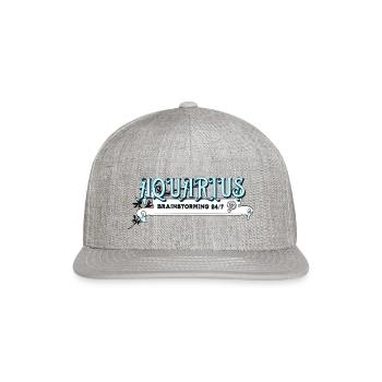Aquarius Brainstorming 24/7 - Snapback Baseball Cap - heather gray - Front