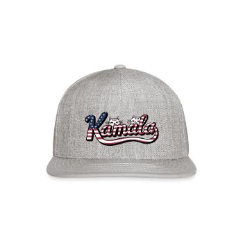 kamala cats - Snapback Baseball Cap - heather gray - Front