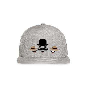 HAPPY MAN - Snapback Baseball Cap - heather gray - Front