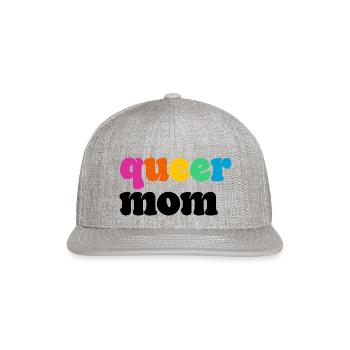 Queer Mom - Snapback Baseball Cap - heather gray - Front