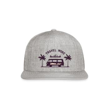 Travel More Vacation Explore Wanderlust Holidays 2 - Snapback Baseball Cap - heather gray - Front