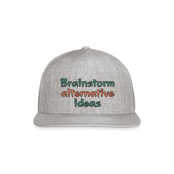 Brainstorm Alternative Ideas - Snapback Baseball Cap - heather gray - Front