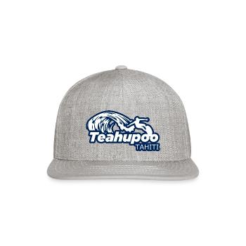 Teahupoo Tahiti In A White Font - Snapback Baseball Cap - heather gray - Front