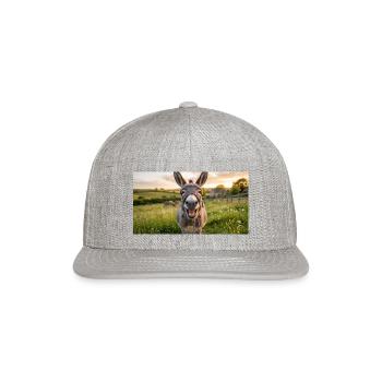 Happy Donkey - Snapback Baseball Cap - heather gray - Front